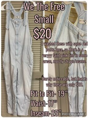 We The Free Light Blue Denim Overalls